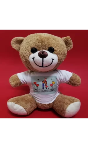 Tişörtlü Kahverengi Peluş Ayıcık
