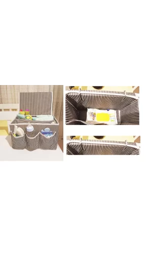 Tutturma Aparatlı Bebek Beşik Başucu Düzenleyici Kapaklı 5 Bölmeli Organizer