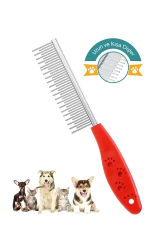Tüy Açma Tarağı Kedi Köpek Kıtık Topak Açıcı Ergonomik Evcil Hayvan Bakım Tek Taraflı Metal Tarak