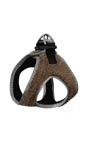 Üç Kilitli Kürklü Kedi Köpek Göğüs Tasması 20-24 cm XXX-Small Taba