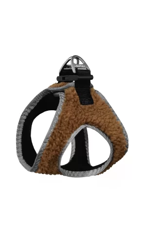 Üç Kilitli Kürklü Kedi Köpek Göğüs Tasması 24-28 cm XX-Small Kahverengi