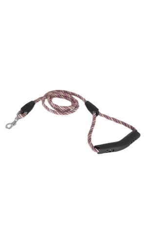 Üçlü Sarmallı Köpek Gezdirme Halatı 1 cm-120 cm Lila Krem