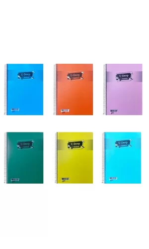 Umut U-deep A4 Spiralli Plastik Kapak Ekstra 40yp. Defter Kareli 250 mikron