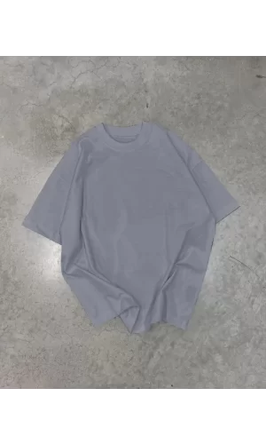 Luz&Pos Unisex Basic Bisiklet Yaka Oversize T-shirt - Füme