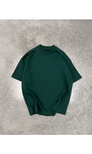 Luz&Pos Unisex Basic Bisiklet Yaka Oversize T-shirt - Haki