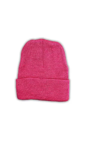 Unisex Basic Düz Katlamalı Bere Fuşya
