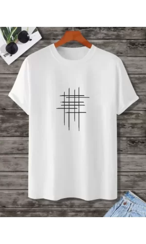 Unisex Baskılı Oversize T-Shirt - Beyaz