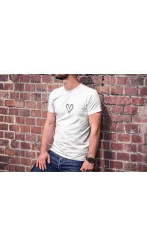 Luz&Pos Unisex Bisiklet Yaka Baskılı Oversize T-shirt - Beyaz