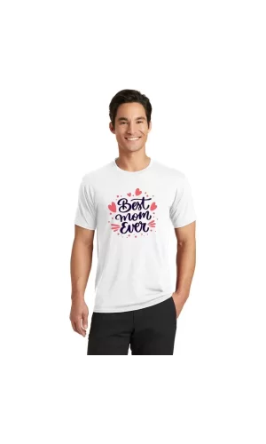 Unisex Bisiklet Yaka Baskılı Oversize T-Shirt - Beyaz