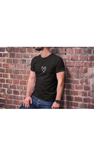 Luz&Pos Unisex Bisiklet Yaka Baskılı Oversize T-shirt - Siyah
