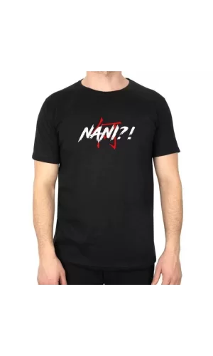 Unisex Bisiklet Yaka Baskılı Oversize T-Shirt - Siyah