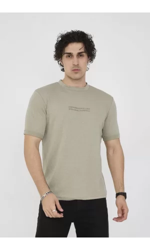 Luz&Pos Unisex Bisiklet Yaka Slim Fit T-shirt- Açık Yeşil