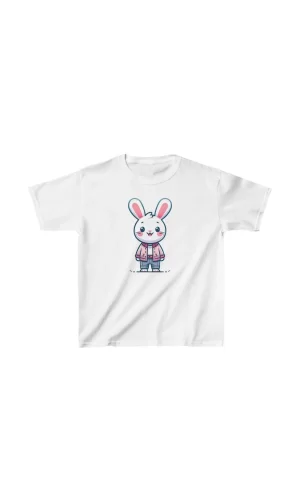 Luz&Pos Unisex Çocuk Baskılı T-shirt - Beyaz