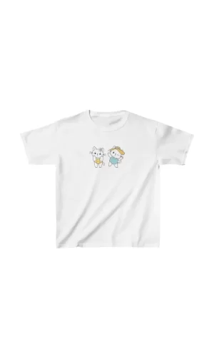 Luz&Pos Unisex Çocuk Baskılı T-shirt - Beyaz
