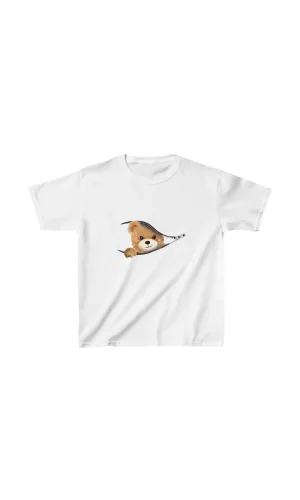 Luz&Pos Unisex Çocuk Baskılı T-shirt - Beyaz