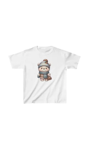 Luz&Pos Unisex Çocuk Baskılı T-shirt - Beyaz