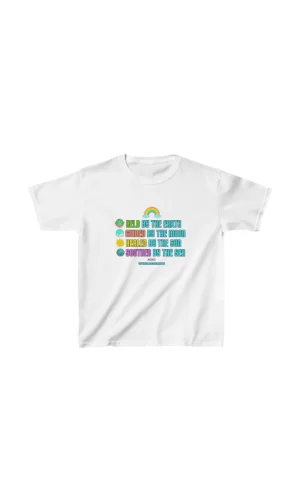 Luz&Pos Unisex Çocuk Baskılı T-shirt - Beyaz
