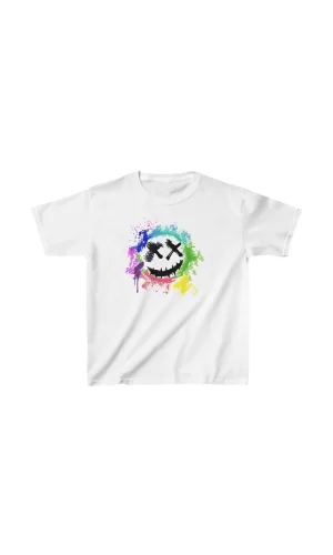 Luz&Pos Unisex Çocuk Baskılı T-shirt - Beyaz