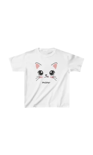 Luz&Pos Unisex Çocuk Baskılı T-shirt - Beyaz