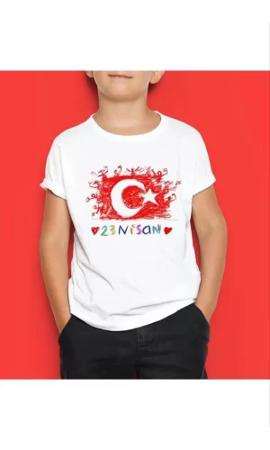 Luz&Pos Unisex Çocuk Baskılı T-shirt - Beyaz