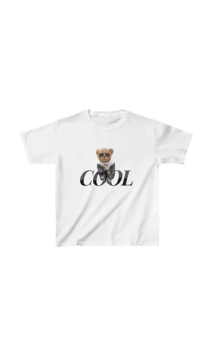 Luz&Pos Unisex Çocuk Baskılı T-shirt - Beyaz