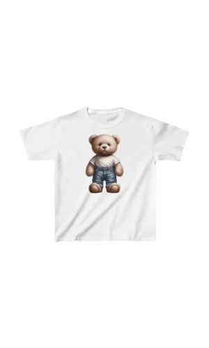 Luz&Pos Unisex Çocuk Baskılı T-shirt - Beyaz
