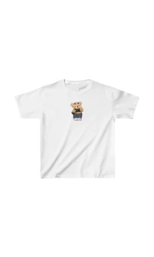 Luz&Pos Unisex Çocuk Baskılı T-shirt - Beyaz