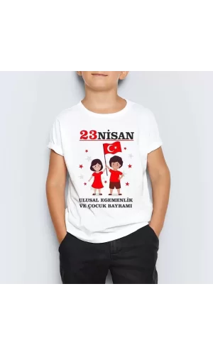 Luz&Pos Unisex Çocuk Baskılı T-shirt - Beyaz