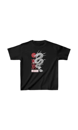 Luz&Pos Unisex Çocuk Baskılı T-shirt - Siyah