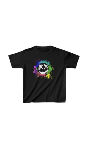 Luz&Pos Unisex Çocuk Baskılı T-shirt - Siyah