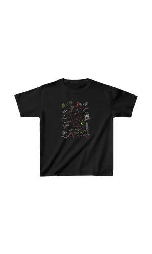 Luz&Pos Unisex Çocuk Baskılı T-shirt - Siyah