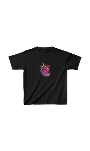 Luz&Pos Unisex Çocuk Baskılı T-shirt - Siyah