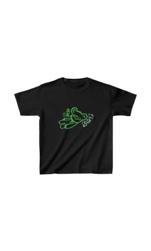 Luz&Pos Unisex Çocuk Baskılı T-shirt - Siyah