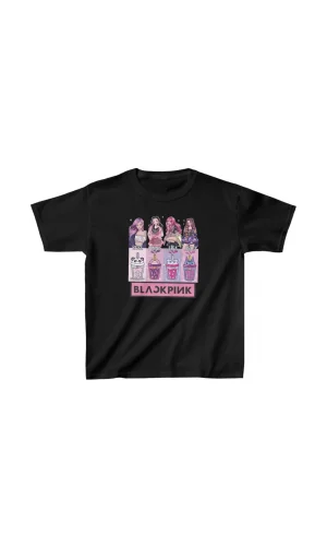 Luz&Pos Unisex Çocuk Baskılı T-shirt - Siyah