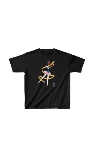 Luz&Pos Unisex Çocuk Baskılı T-shirt - Siyah
