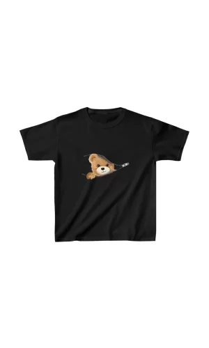 Luz&Pos Unisex Çocuk Baskılı T-shirt - Siyah