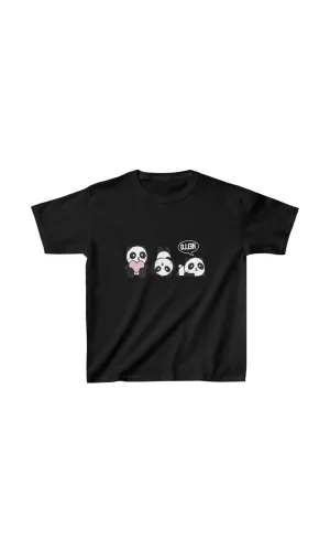 Luz&Pos Unisex Çocuk Baskılı T-shirt - Siyah