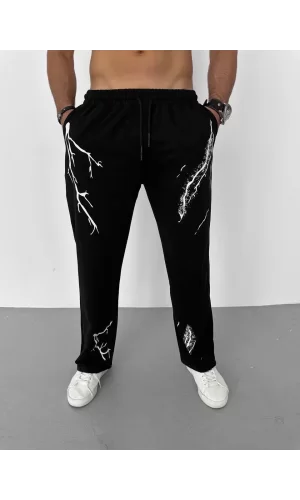 Luz&Pos Unisex Dijital Baskılı Eşofman Altı - Siyah