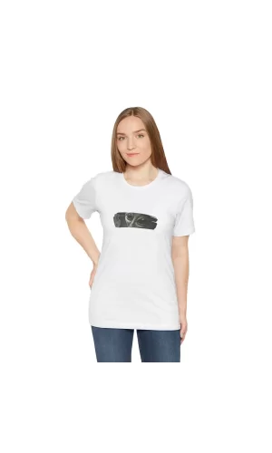Luz&Pos Unisex Kadın Bisiklet Yaka Baskılı T-shirt - Beyaz