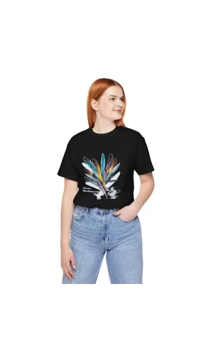 Luz&Pos Unisex Kadın Bisiklet Yaka Baskılı T-shirt - Siyah