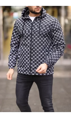 Unisex Kapüşonlu İçi Astarlı Yağmurluk - Siyah