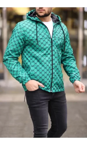 Unisex Kapüşonlu İçi Astarlı Yağmurluk - Zümrüt