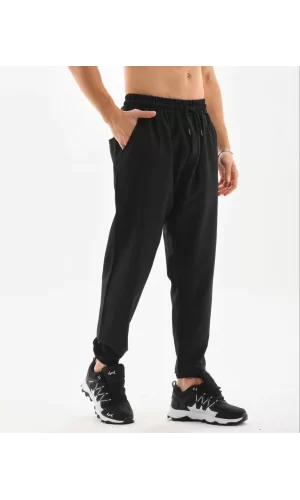 Luz&Pos Unisex Lastik Paçalı Eşofman Altı - Siyah