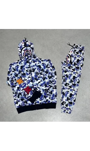 Luz&Pos Unisex Pubg Bape X Shark Eşofman Takımı - Gri