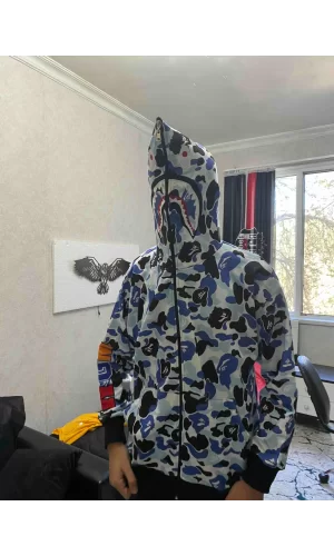 Luz&Pos Unisex Pubg Bape X Shark Hoodie - Gri