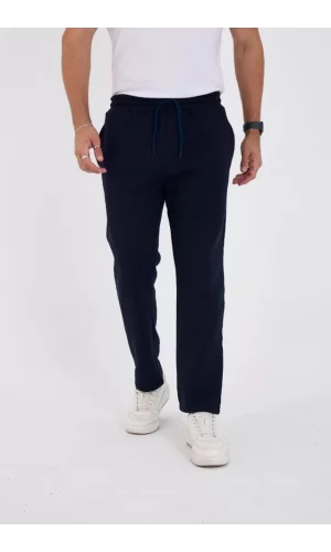Unisex Üç İplik Basic Eşofman Özel Tasarım Pantolon - Lacivert