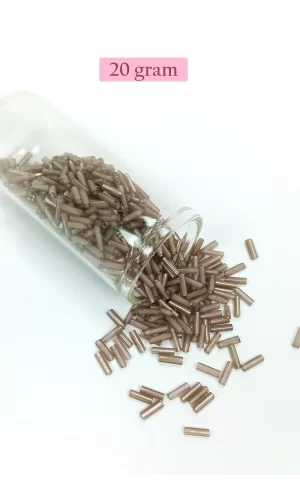 Uzun Boru Kesme Boncuk Çap 2mm Uzunluk 10 mm - 20 Gram - Duman - BNC253