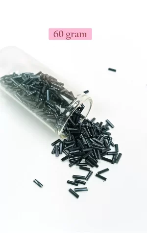 Uzun Boru Kesme Boncuk Çap 2mm Uzunluk 10 mm - 60 Gram - Koyu Yeşil - BNC266