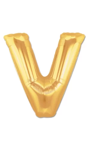 V Harf Folyo Balon Altın Renk 40 inç