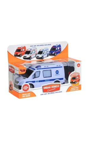 V001-2 V3 V004  Kumandalı Sesli Işıklı Polis Arabası-jandarma-ambulans-itfaiye 1:18-vardem